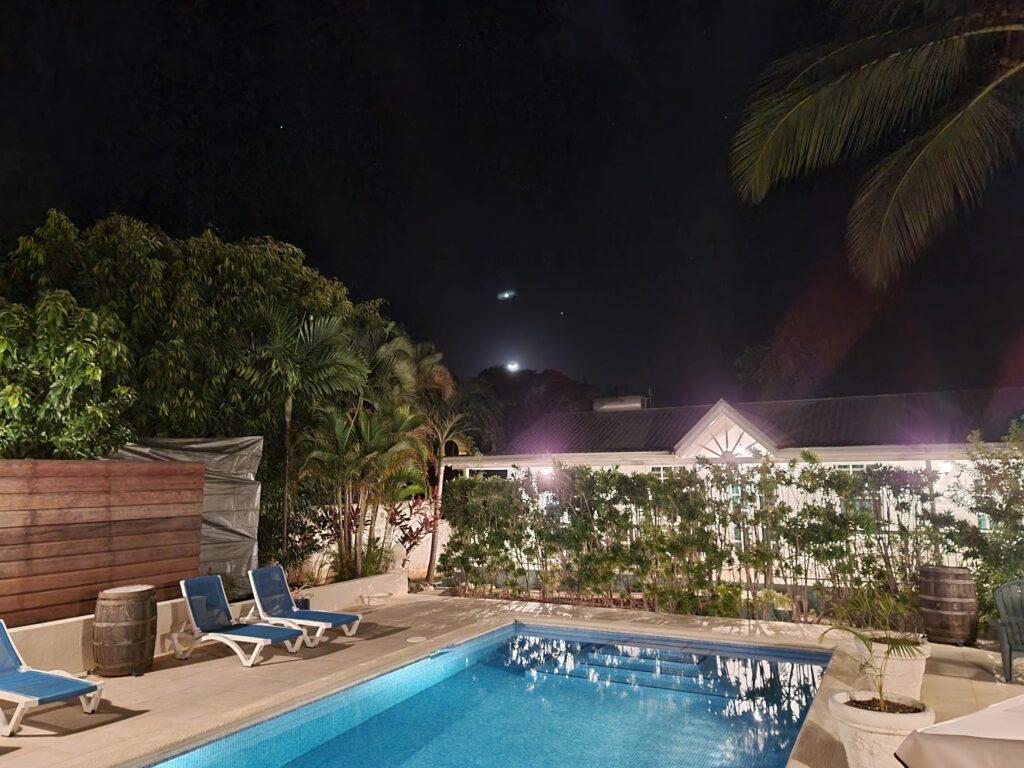 The Pool and The Cottage at Night